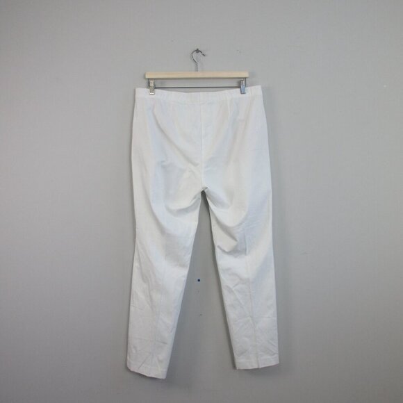 J Jill Women's Pants 14 White Cotton Blend Pleated Stretch Minimalist Beach 432 - Picture 2 of 14